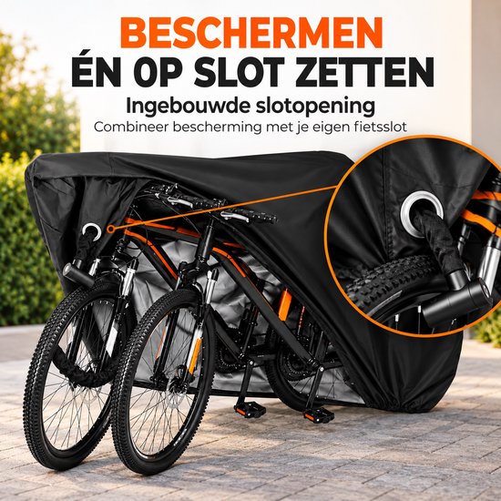 Fietshoes voor 2 Fietsen - Waterdichte Beschermhoes voor Fiets - Oxford Materiaal - E-Bike - Inclusief Opbergtas — afbeelding 4