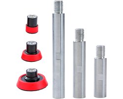 TOPWAY 6-piece angle grinder extension rods with M14 thread, aluminium alloy, rotary polishing extension shaft with 3 - ShopVlot
