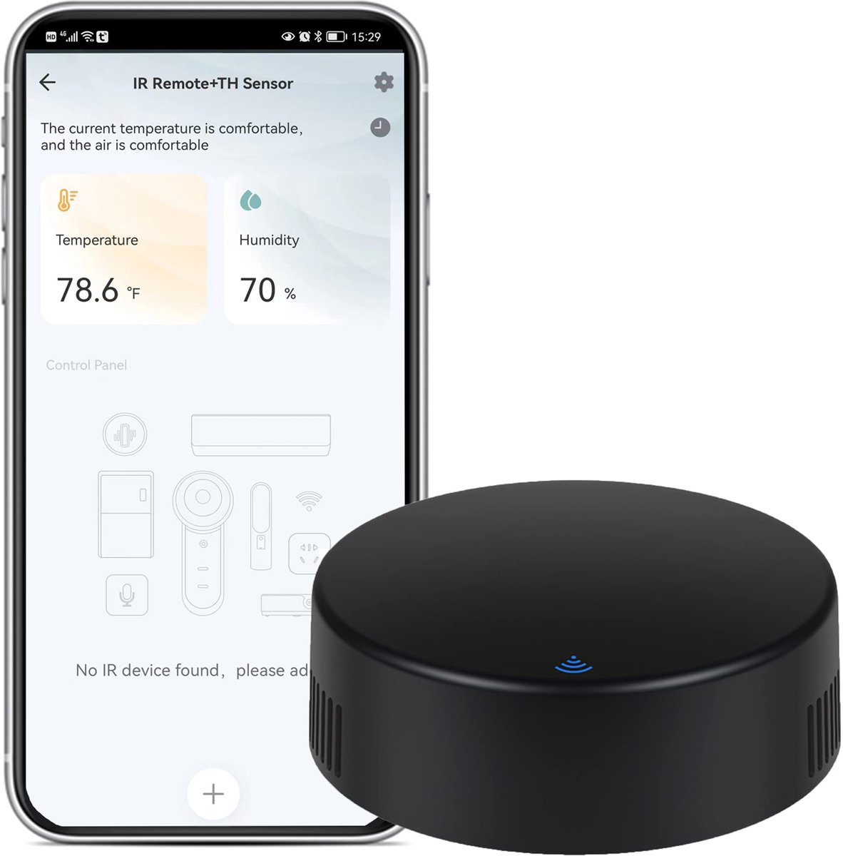 Slimme IR-afstandsbediening: universele wifi-infraroodafstandsbediening met temperatuurvochtigheidssensor, app en - ShopVlot