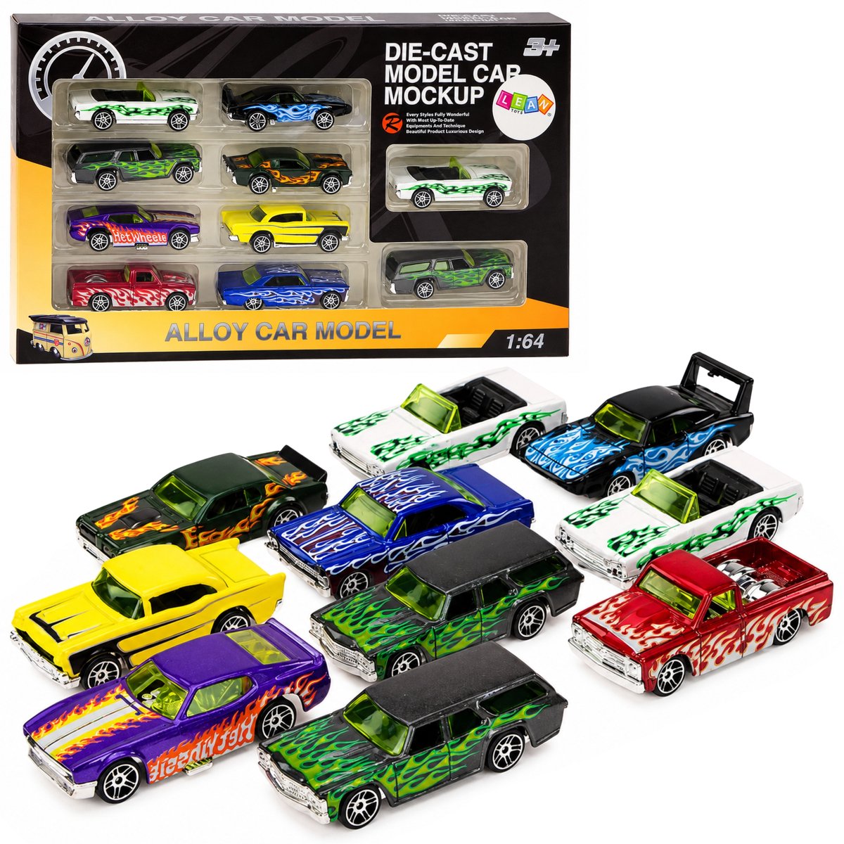 Set Autoveerveren 1:64 Metaal 10 St