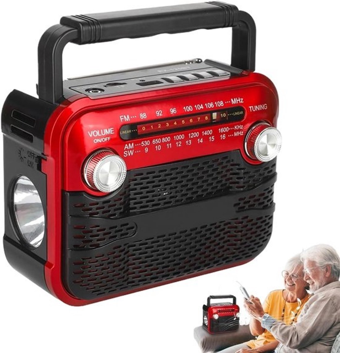 Draagbare radio - Weernood - Buitenactiviteiten - Zonne-energie - 15x8x12cm