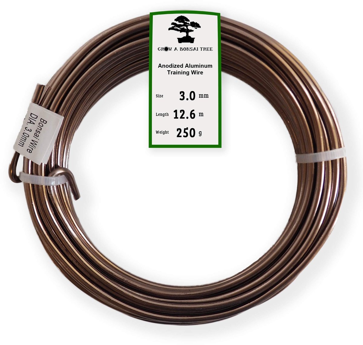 Grow A Bonsai Tree Geanodiseerd aluminium 3,0 mm bonsai trainingsdraad 250 g grote rol (40 voet) - ShopVlot