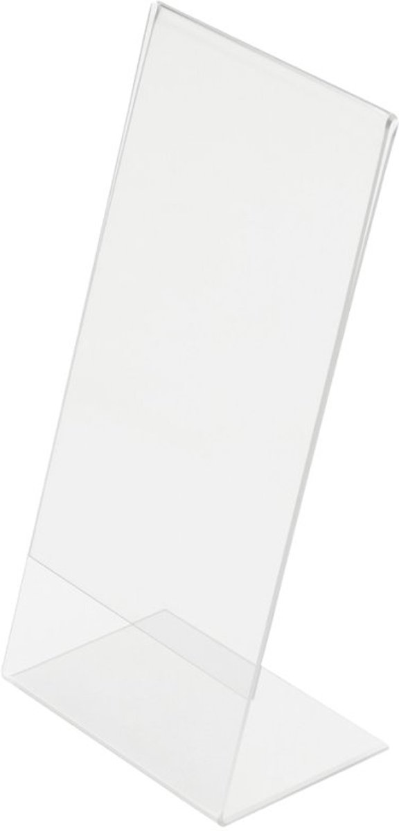 deflecto tafelstandaard DIN A8, dwars, helder polystyrol, 75×33×56 mm