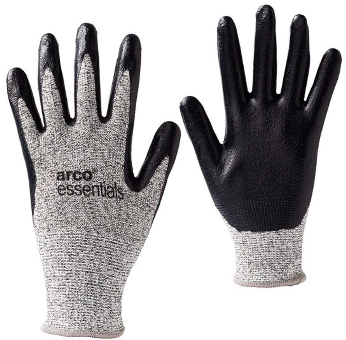 Arco Essentials Nitril Gecoate Snijbestendige Werkhandschoenen Grijs/Zwart – Maat 9