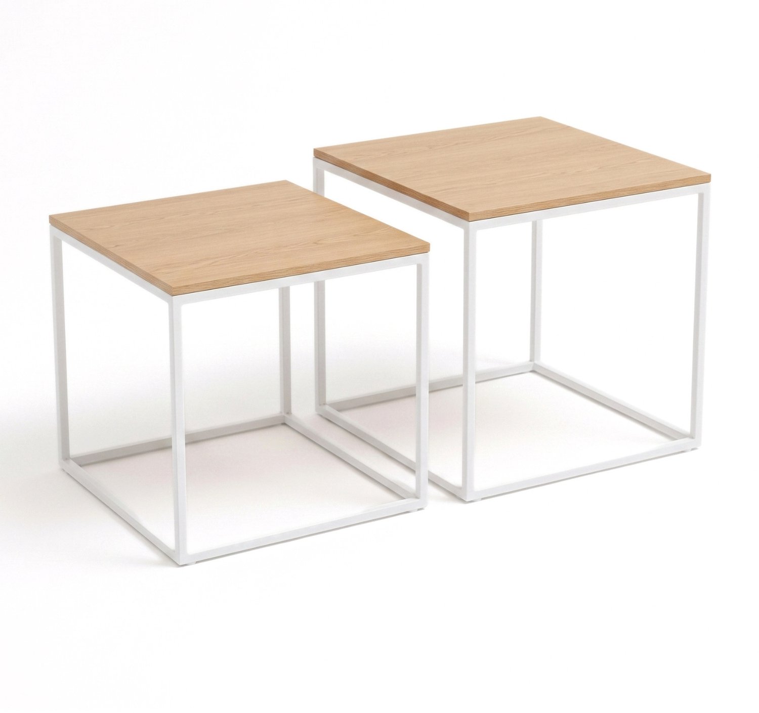 SCENA LIVING - Set van 2 vierkante salontafels in verschillende afmetingen, 50 x 50 x 50,5 cm.
