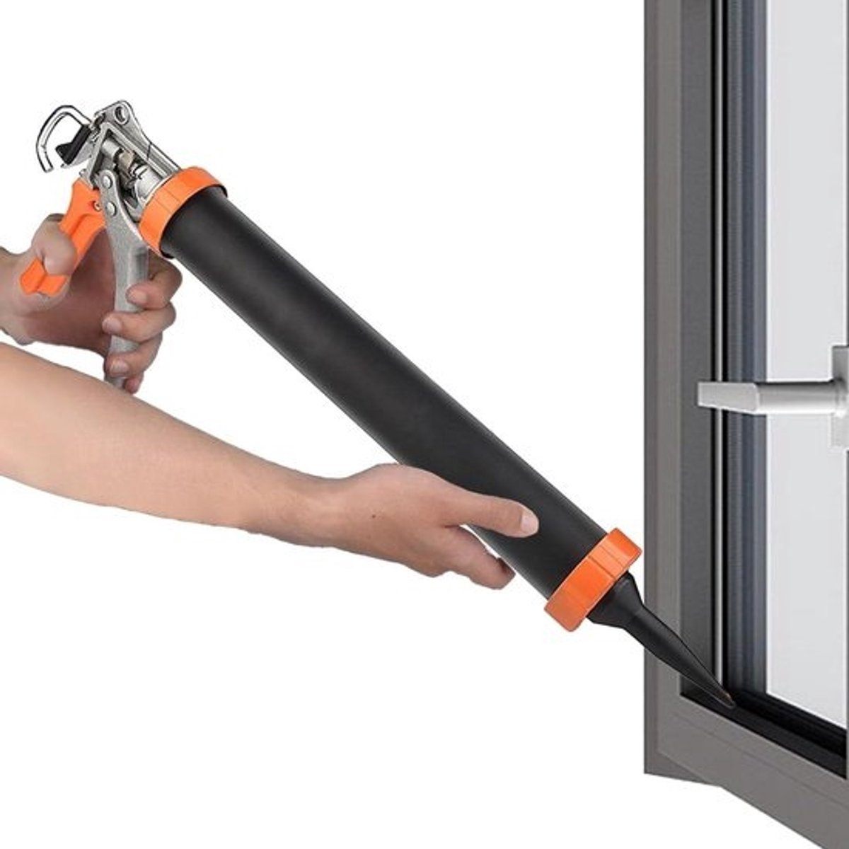 Patroonvulmachine - Kitpistool - Voor kit aanbrengen - Slimme afsluitfunctie - 495 x 20 x 6 cm - Aluminiumkleurig