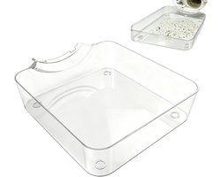 Lage opvangbak - lekbak - Lekbak wasmachine - Universeel - Wateropvang -- Opvangbak tegen lekkage - Opstaande Rand - Afvoerbak - Lekbak Koelkast Vaatwasser Diepvriezer - voor appartementen, garages en huurwoningen - Transparant
