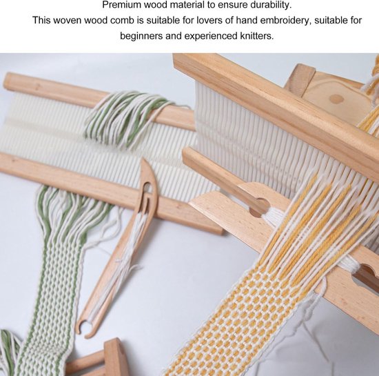 Houten Weefspoel voor het Weven van Intricate Patronen en Ontwerpen, Compact en Lichtgewicht voor Onderweg, Ideaal voor Weefprojecten en Creatieve Hobby's — afbeelding 4