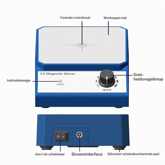 Efficiënte Magnetische Mixer voor Laboratoriumtoepassingen, 2500 R/Min, 2000ml, Perfect voor Mengprocessen en Experimenten — afbeelding 4