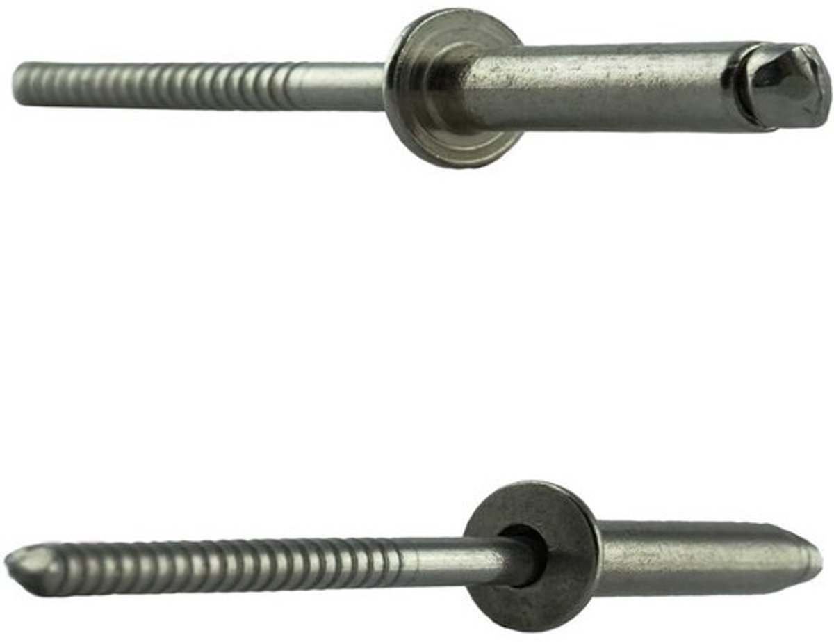 Blindklinknagels - platte kop - Roestvrije popnagels - Voor het verbinden van metaal - Corrosiebestendig A2-staal - 48 X 35 mm - Zilverkleurig