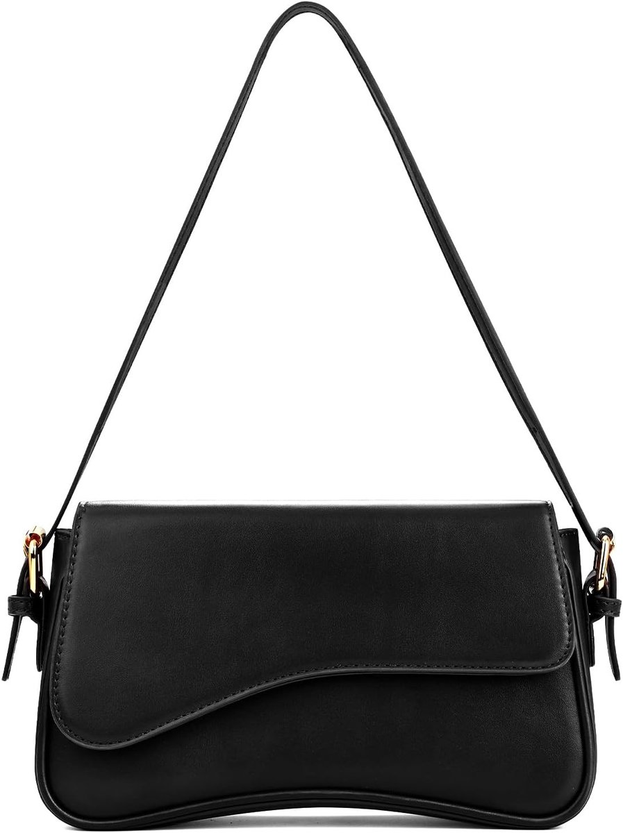 Vintage Kleine Vegan Leren Schoudertas voor Dames, Asymmetrisch Ontwerp, Ideaal voor Dagelijks Gebruik en Uitjes, Zwart