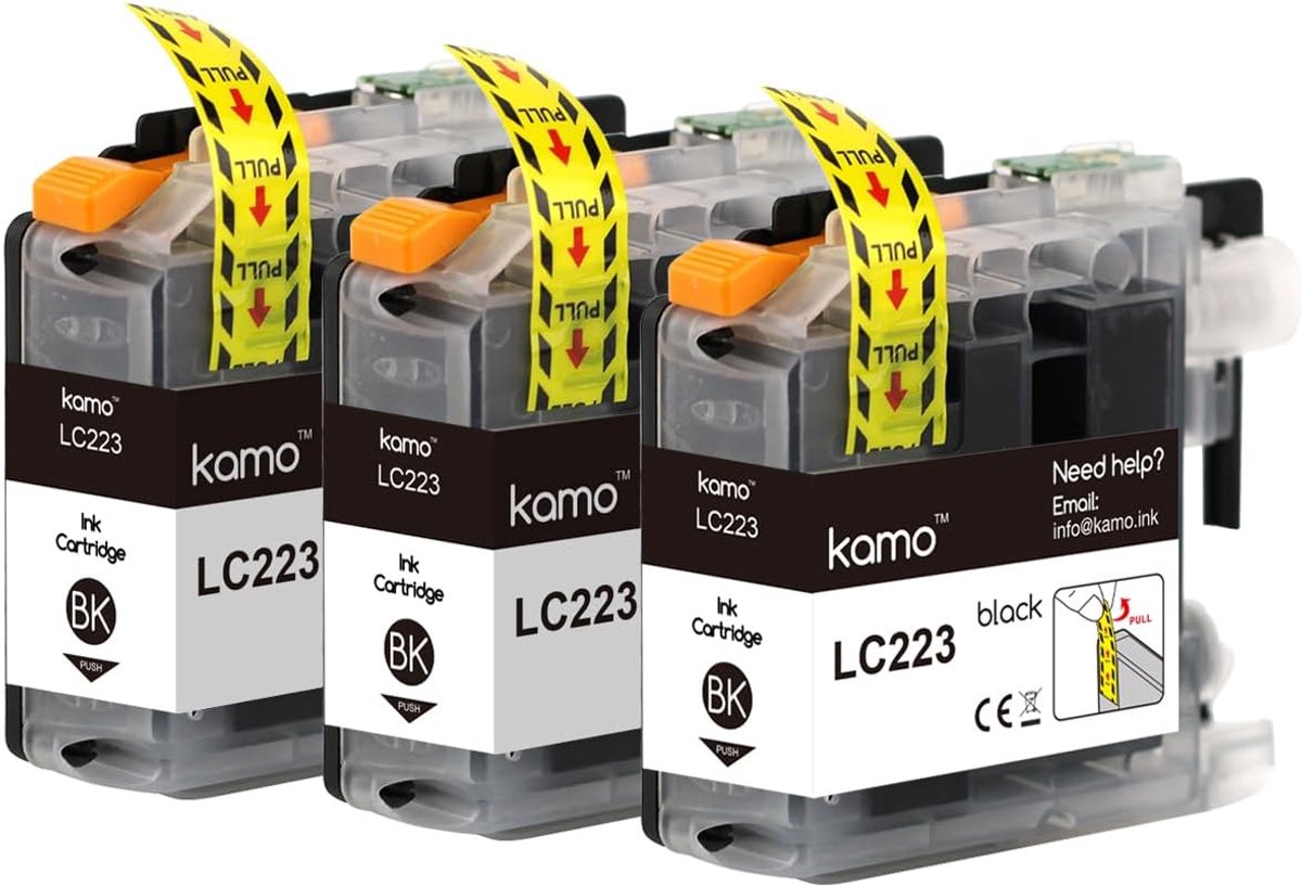 kamo 223 XL cartridge - 3 x zwart - hoge capaciteit - voor scherpe afdrukken - ShopVlot