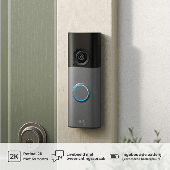 Ring Battery Video Doorbell 2K met Chime en 2-pack binnencamera op batterij - Bundel — afbeelding 4