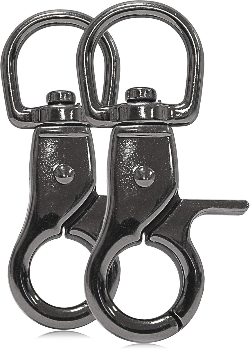Scissor Carabiner 60 mm - staal - draaikop - ideaal voor hondenlijn - ShopVlot