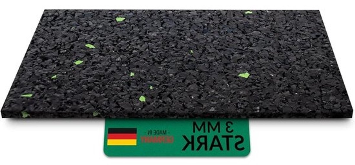 Terraspads - Onderlegger voor balken - Voor terrasbouw - Rubbergranulaat - 50 x 100 mm - 3 mm - Zwart-groen
