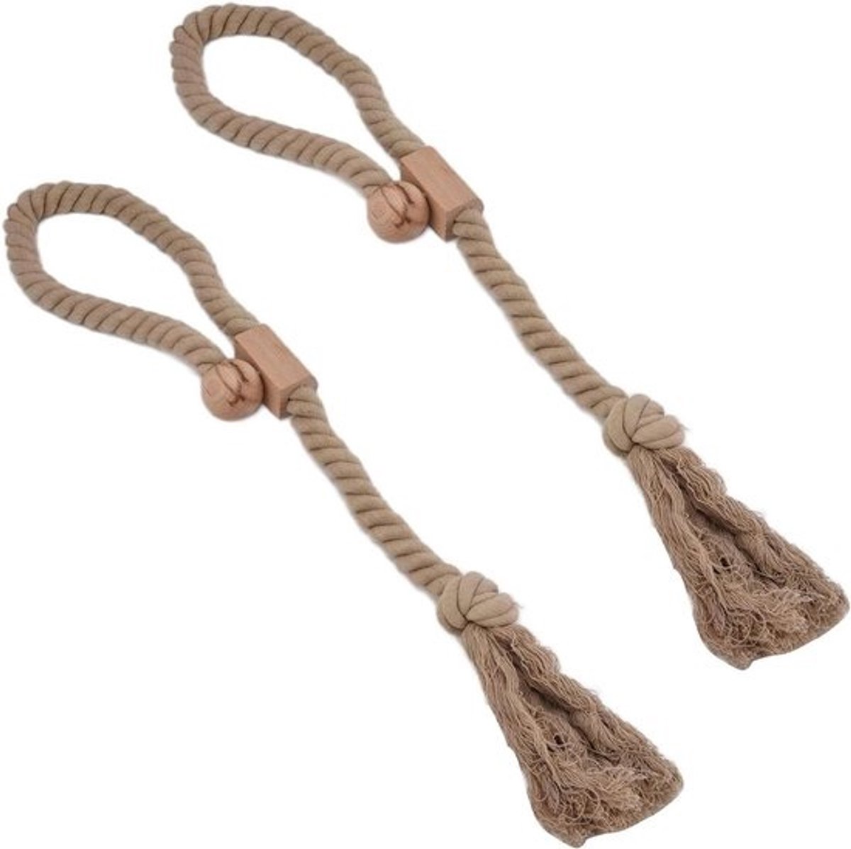 Gordijnkoorden - Magnetische tiebacks - Gordijnen decoreren - Zacht katoen - 2 stuks van 90 cm - Donker