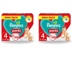 2 x Pampers - Baby-Dry Pants - Luierbroekjes - Maat 4 (9-15 kg) - Comfort Fit - 108 Luiers - Voordeelverpakking - 2 stuks