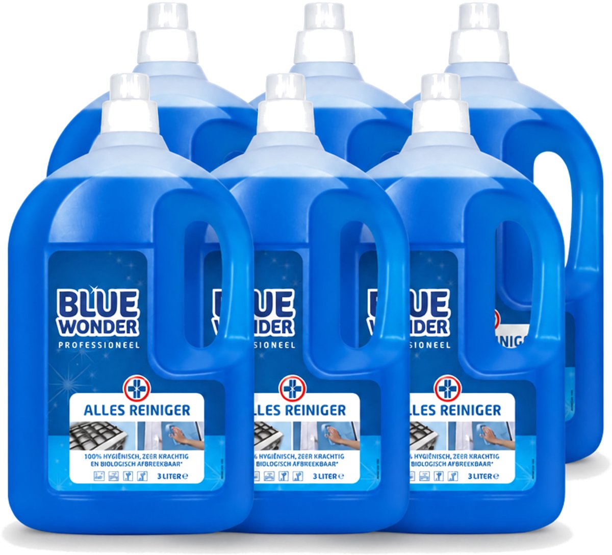 6 x Blue Wonder - Professionele Allesreiniger - Krachige Hygiëne - Biologisch Afbreekbaar - 3L - Voordeelverpakking - 6 stuks