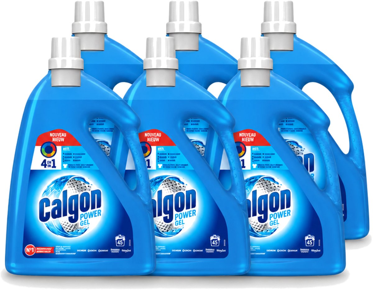 6 x Calgon - Wasmachinereiniger - Gel - Tegen Kalkaanslag / Wasmiddelresten / Geuren - 2.25 L- 45 Wasbeurten - Voordeelverpakking - 6 stuks