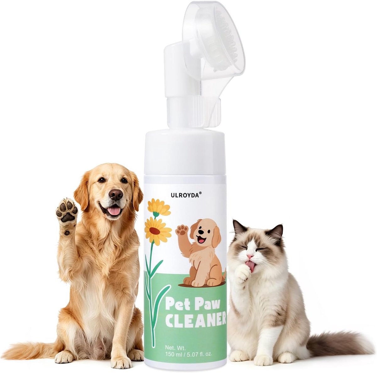 Paw Cleaner for Dogs and Cats, 150 ml, Waterless and Quickly, Removes Dirt and Odours, Detangles Tangles, Paw Care and - ShopVlot