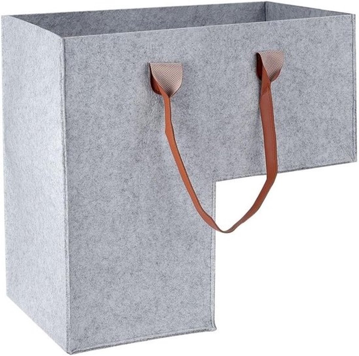 Vilten trapmand - Opvouwbare opbergbak - Trapruimte organiseren - Met handvat - 42 x 25.5 x 40 cm - Lichtgrijs