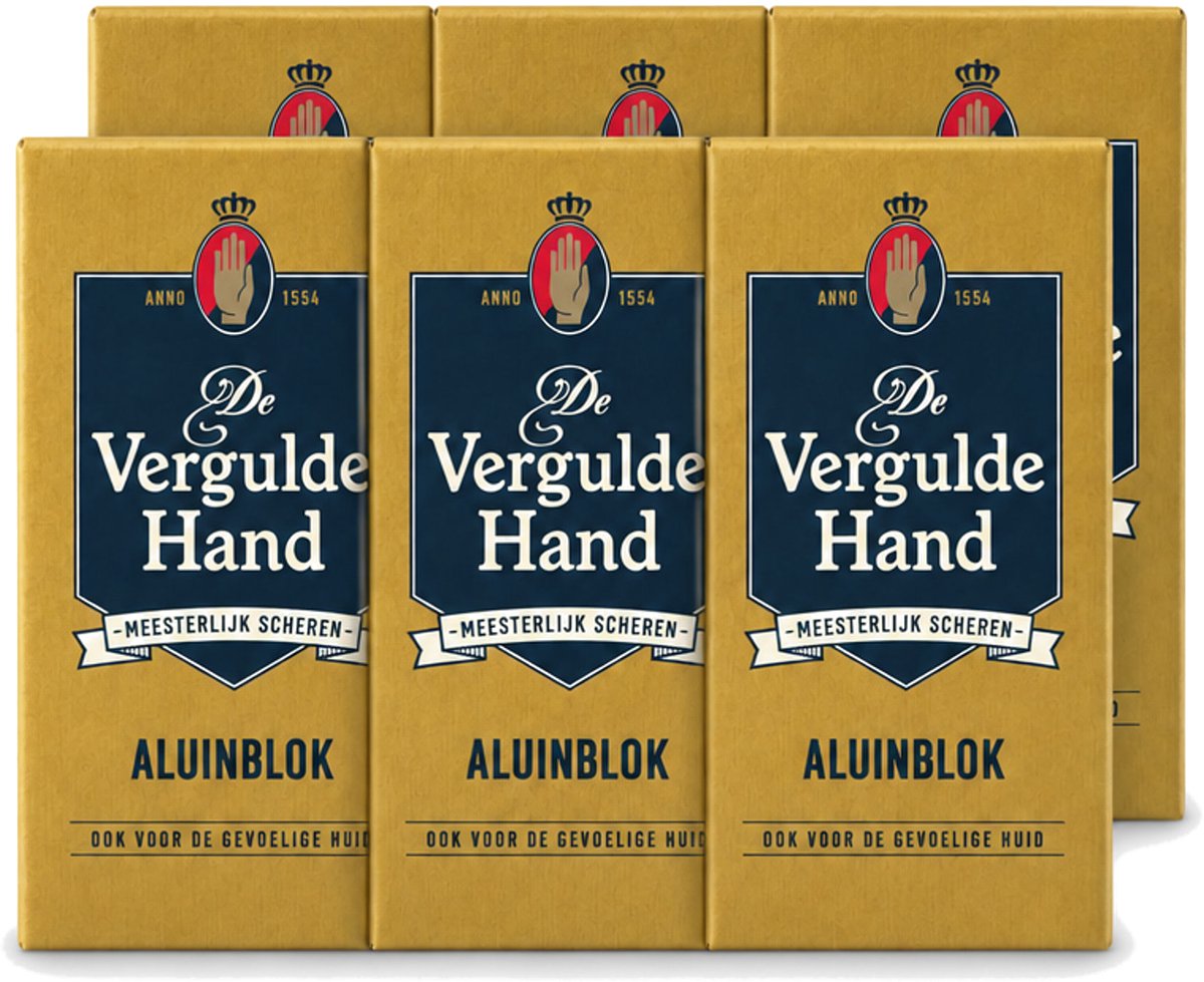 6 x Vergulde Hand - Aluinblok - 75gr - Voordeelverpakking - 6 stuks