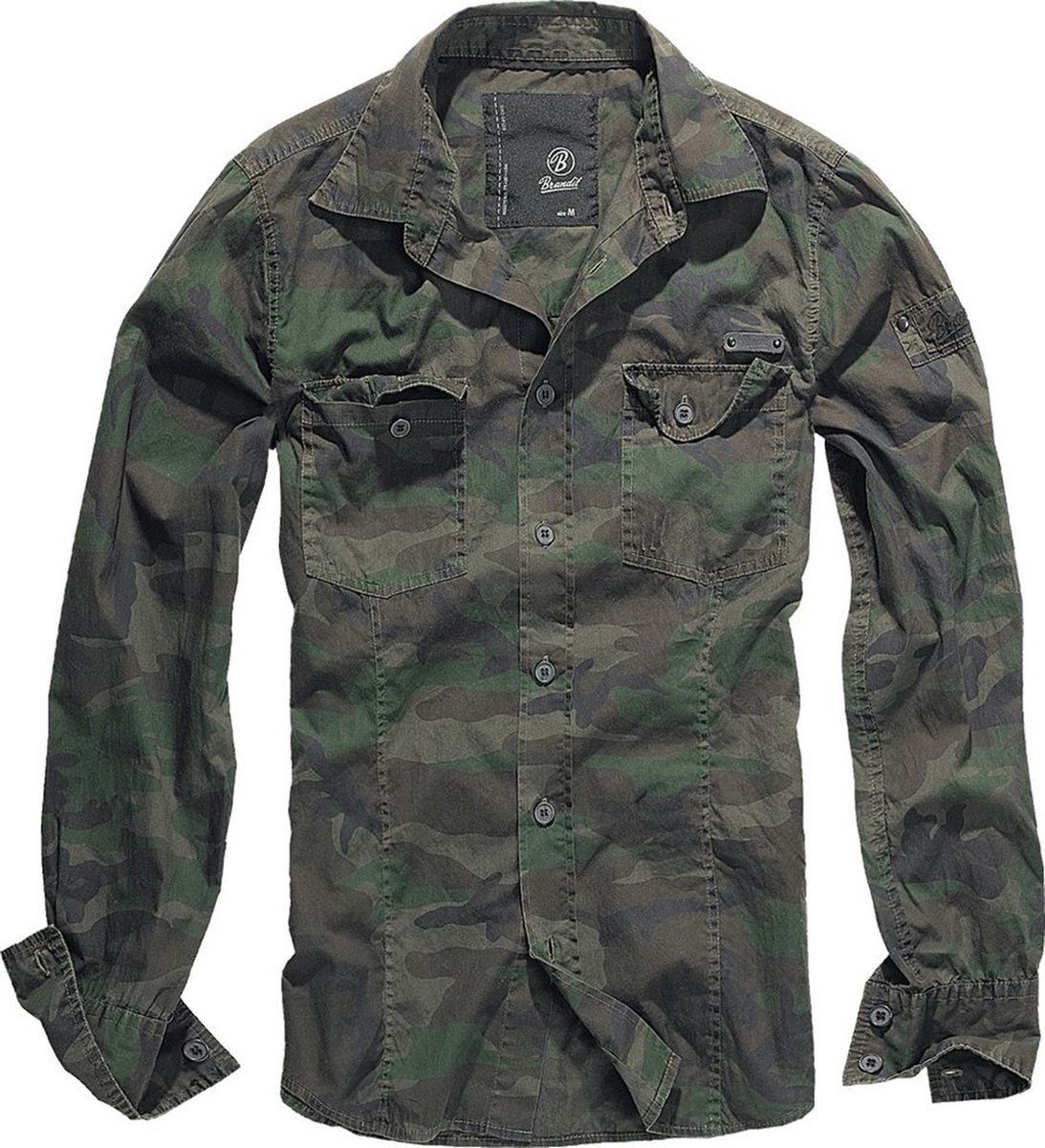 Brandit - Slim Worker Overhemd - 3XL - Groen