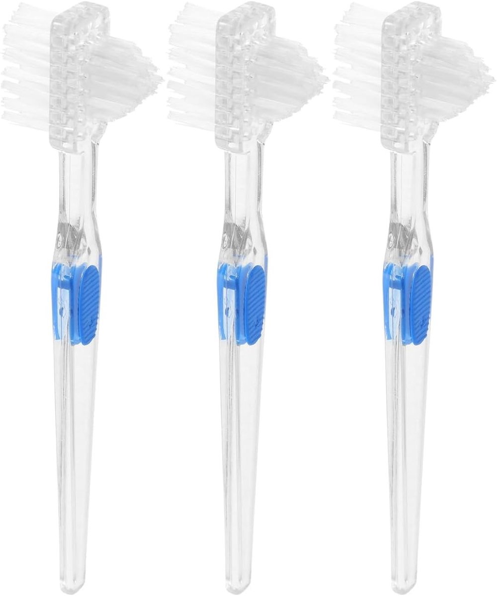 3-pack transparante, dubbelzijdige tandenborstels voor effectieve tandreiniging en verzorging thuis en onderweg