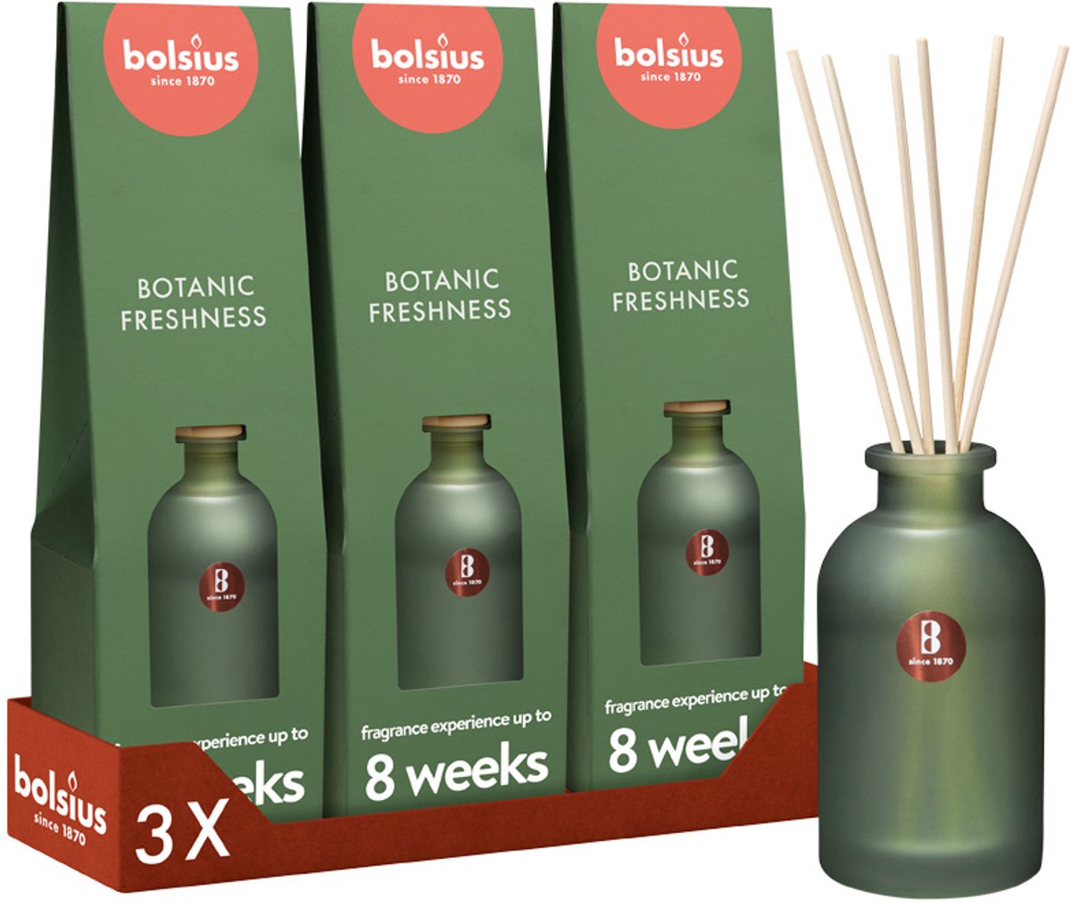 Bolsius Geurstokjes - Botanic Freshness - 3 stuks - 80 ml