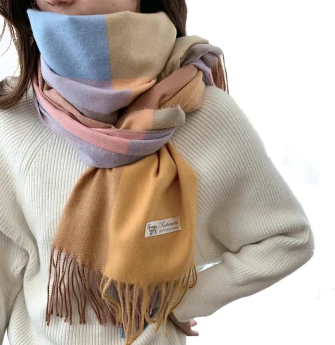 Winter Women Scarves Warm Shawl Scarf Tassel Plaid Blanket Scarf for Women - ShopVlot