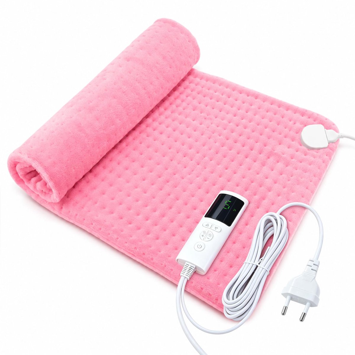Elektrisch Warmtekussen 100W 43x84cm Dubbelzijdig Roze Flanellen XL - ShopVlot