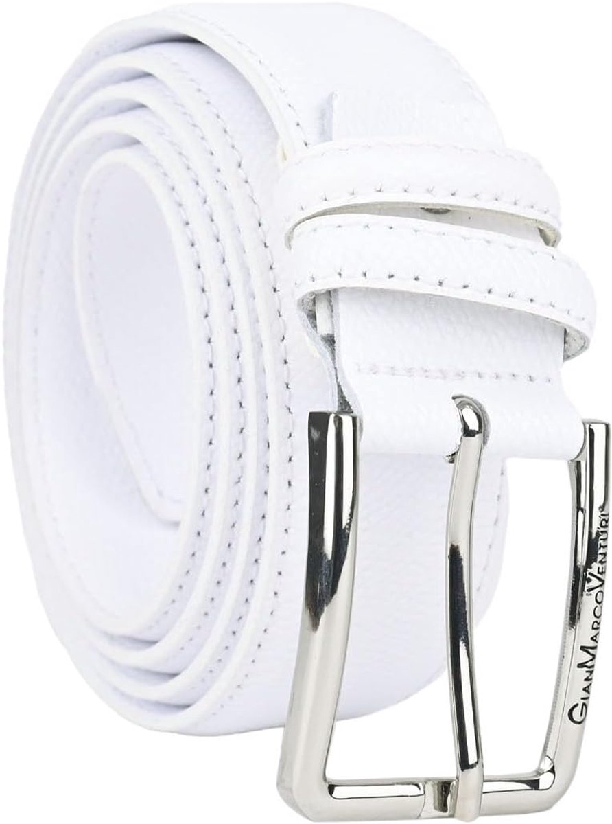 GianMarcoVenturi Unisex Genuine Leather Belt Made in Italy Made in Italy 3.5 cm with Box - ShopVlot