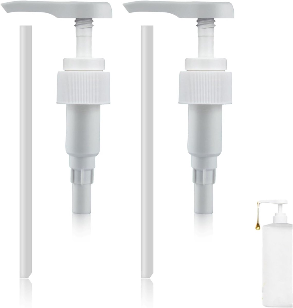 2pcs Push Pump Head, Long Hose Syrup Pump Dispenser, Reusable Soap Dispenser, Replacement Pump, Pump Attachment for - ShopVlot
