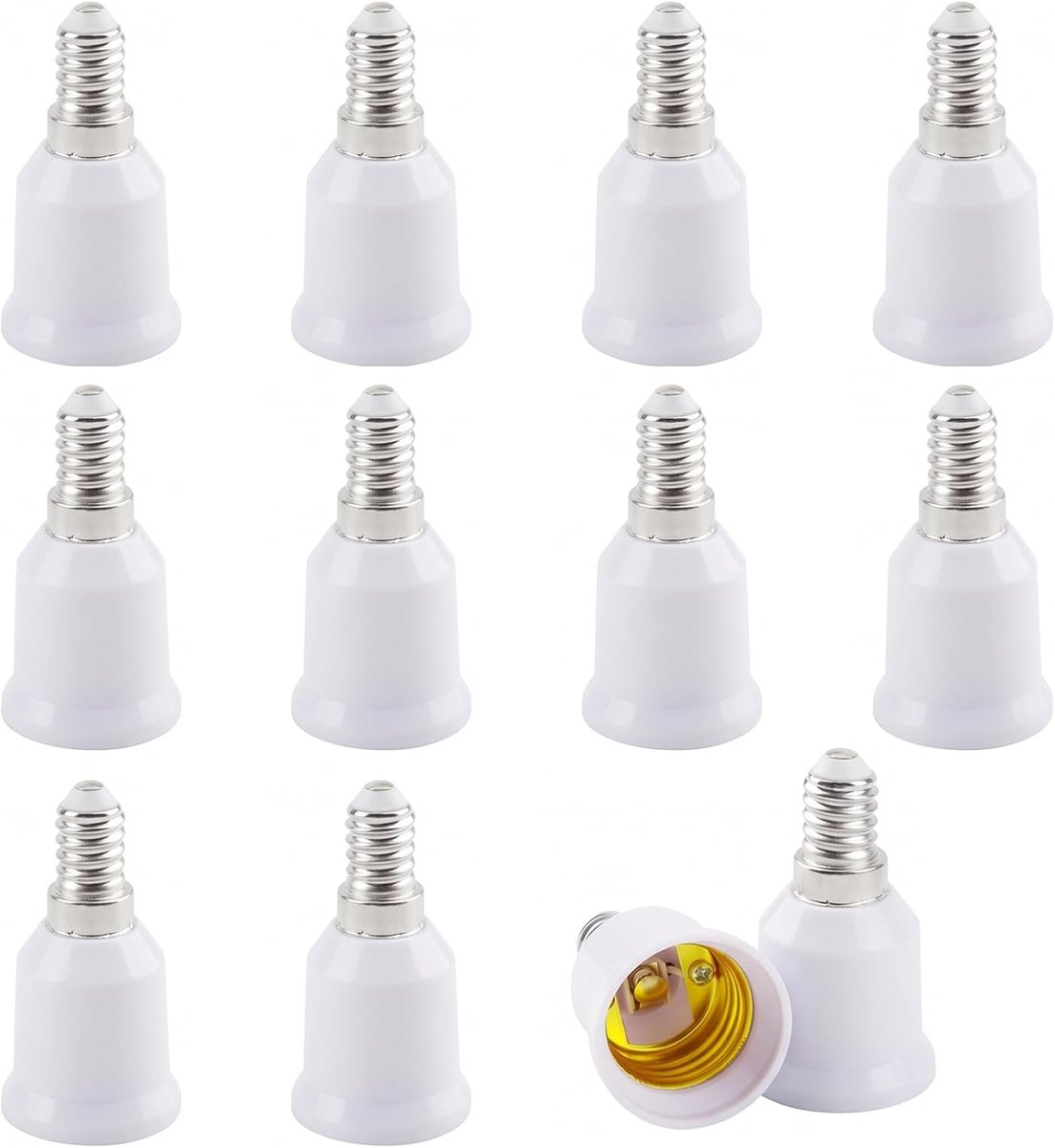E27 naar E14 adapter lampfitting - 12 stuks - vlamvertragend PBT-materiaal - veilig gebruik voor led-halogeenlampen - ShopVlot