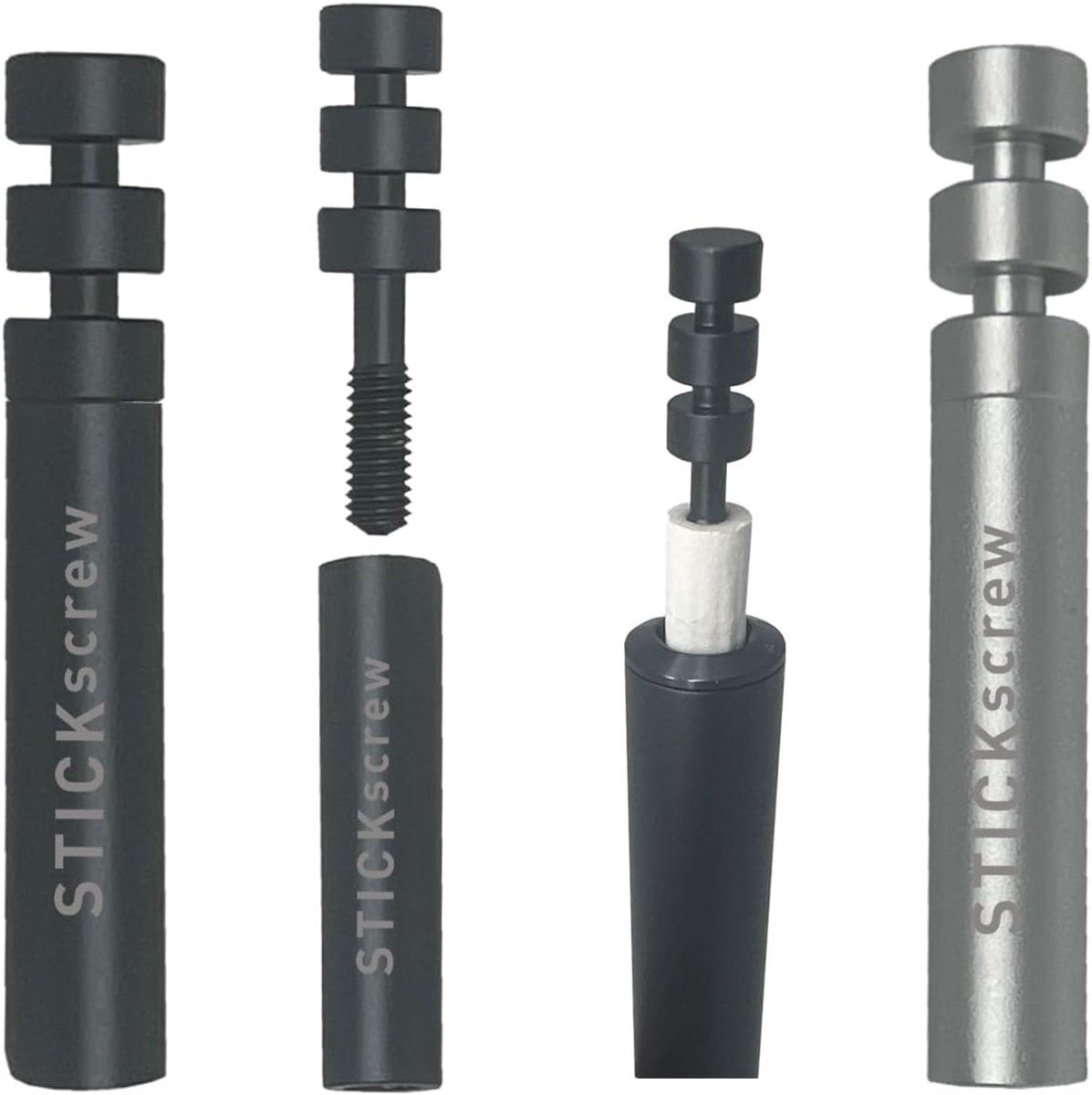Stickscrew Smart Borduur Puller - Anthraciet + Zilver - Verwijdert gebroken filters - Geschikt voor IQOS ILUMA PRIME - ShopVlot