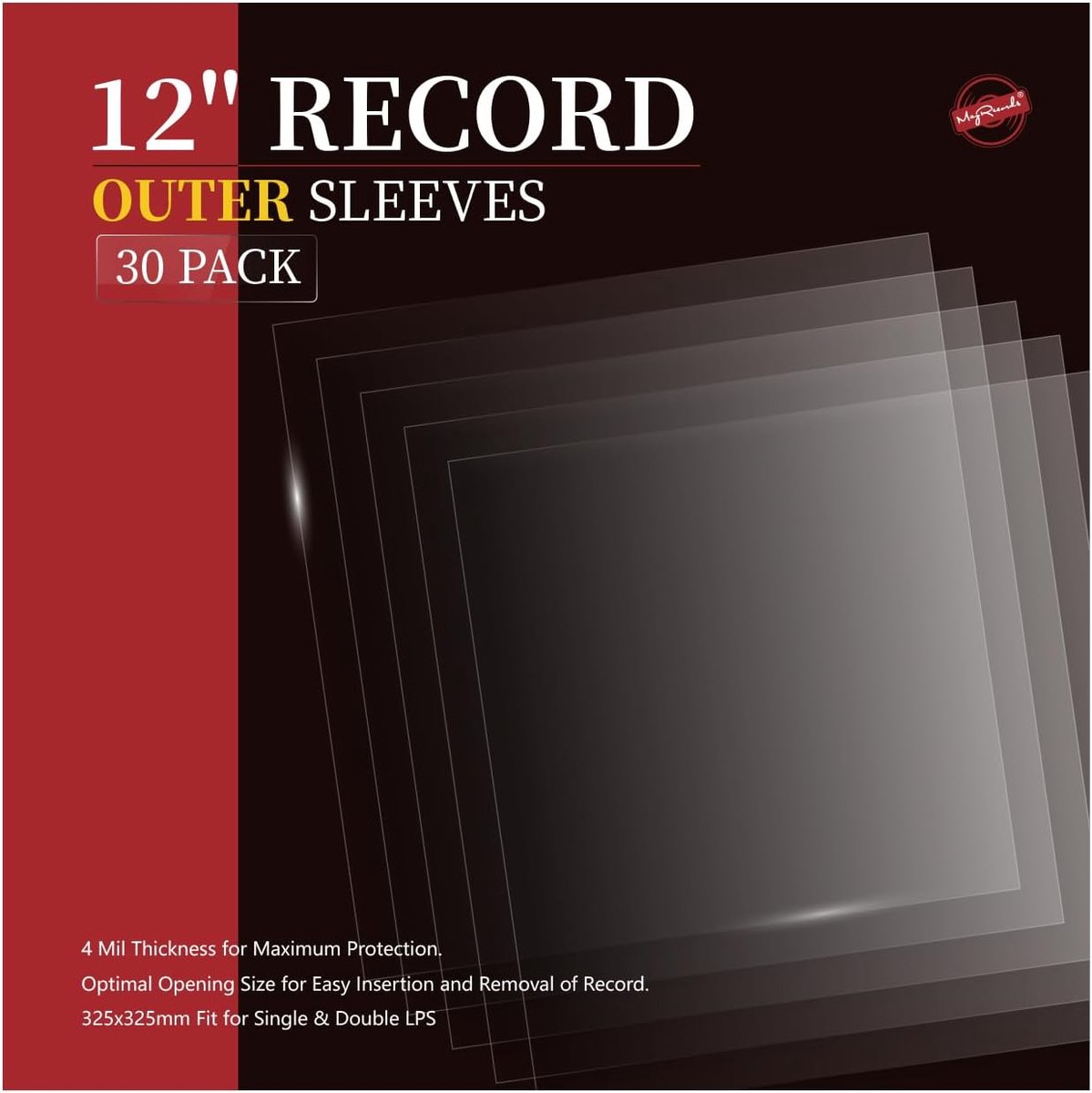 MayRecords 30 x 12 Inch Vinyl Record Covers Exterior - Crystal Clear Record Covers - 3.9 Million Thick - ShopVlot