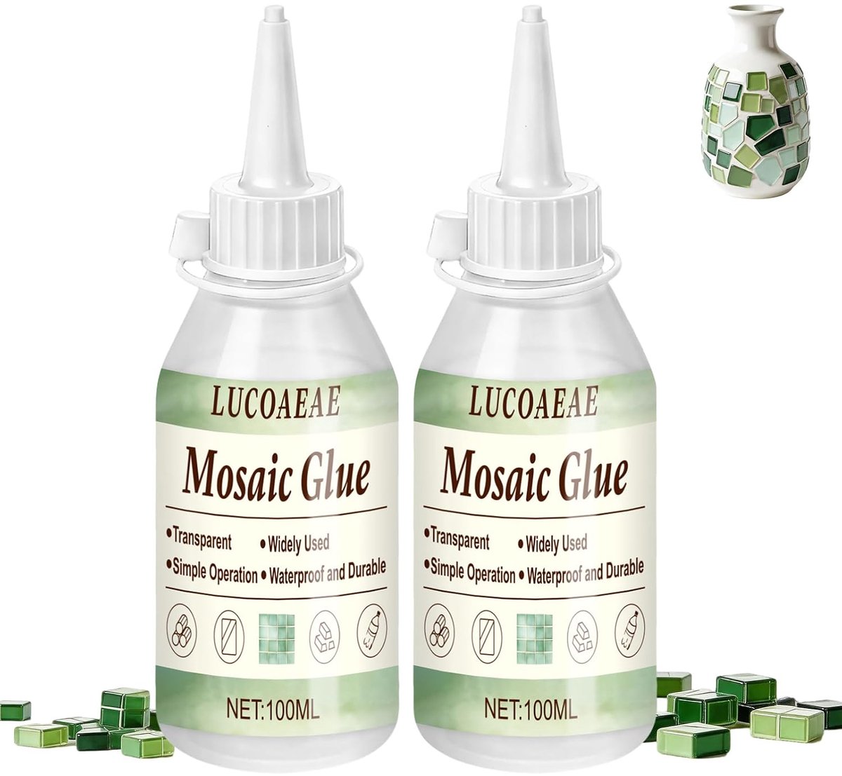 Mozaïeklijm 2 x 100 ml - Transparant - Sterke hechting - Waterdicht - ShopVlot