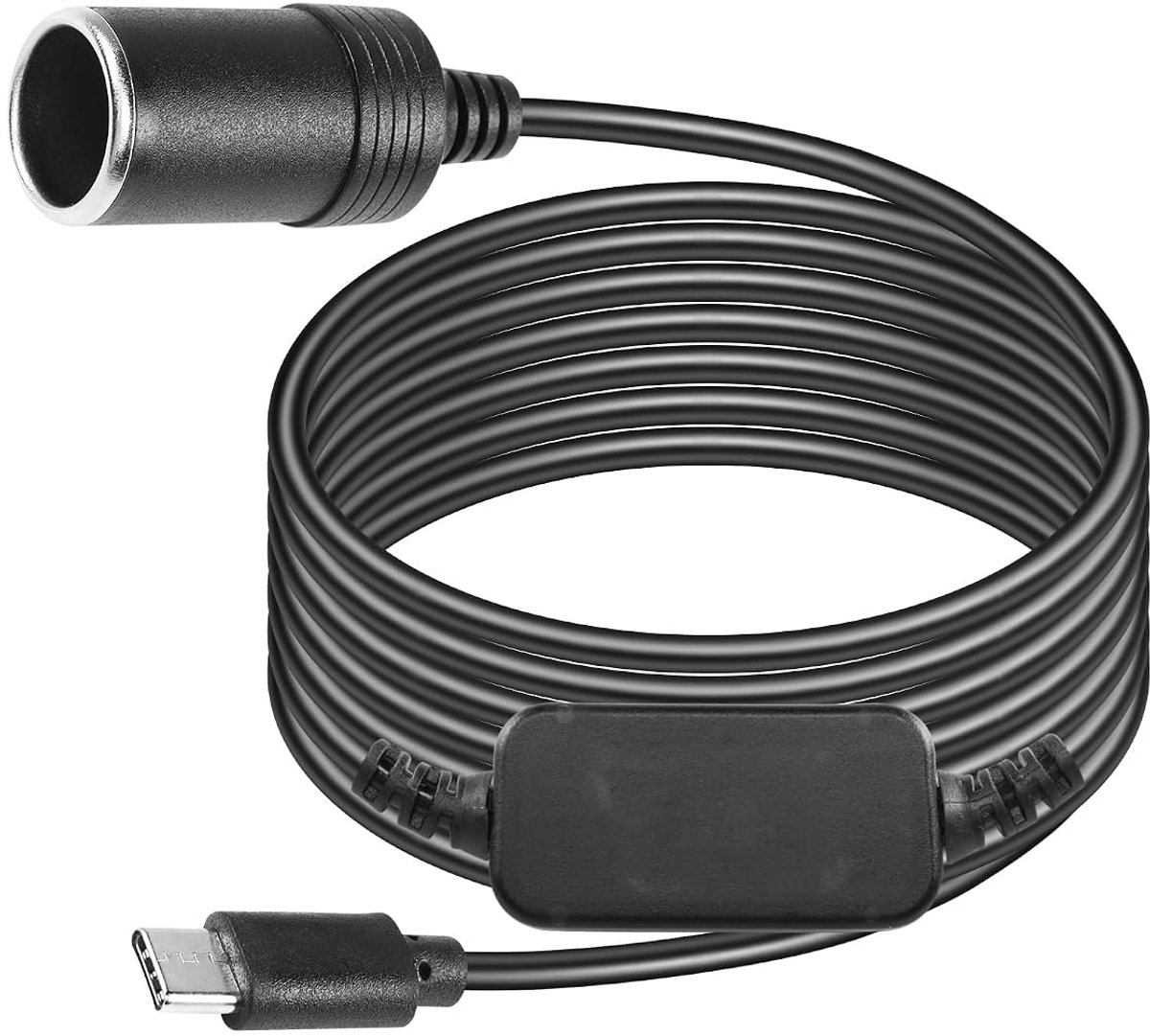 CERRXIAN 3.9 Feet USB C Plug to 12V Car Cigarette Lighter Step Up Socket Adapter Power Cable for Dash Cam, GPS, LED - ShopVlot