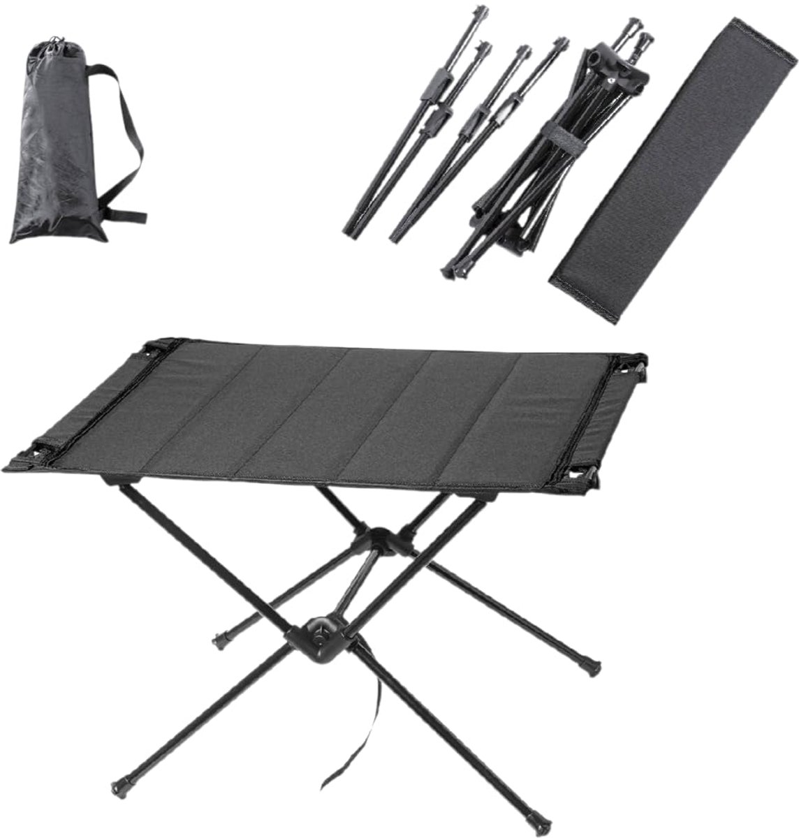 Pincho Kleine klaptafel, 0,65 kg, ultralicht, met tas, hoogte 39 cm, voor strand, vissen, outdoor, wandelen, picknick - ShopVlot