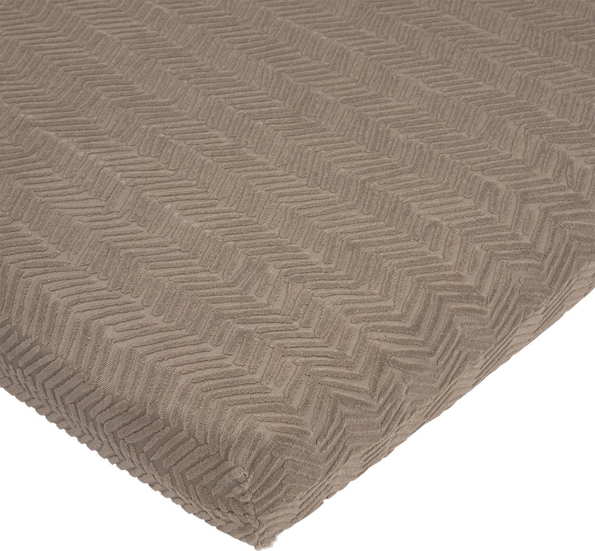 Meyco Baby Chevron Hoeslaken Boxmatras - Deluxe Jacquard - Dark Taupe - 75x95cm