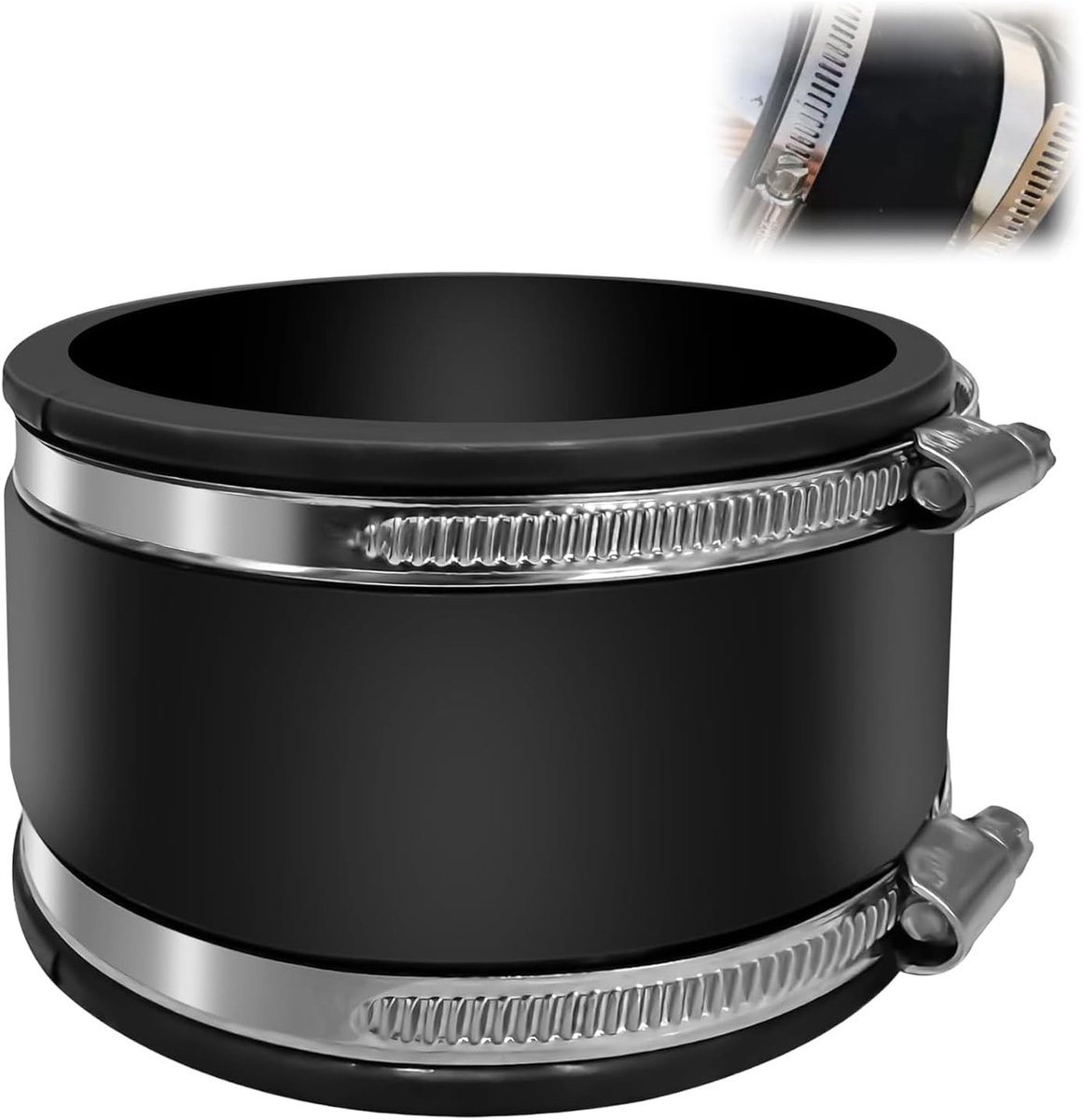 Flexibele Rubber Cuff 100mm voor PVC en Buisventilator, Koolstoffilter en Stalen Buizen - Elastomeer Aansluitingen voor Optimale Luchtcirculatie