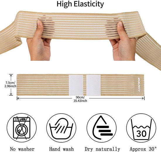 Set van 2 Elastische Bandages van 90 cm voor Ondersteuning van Elleboog, Knie en Enkel met Compressie voor Sportactiviteiten — afbeelding 5
