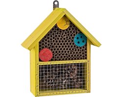 Houten insectenhotel - Bijenhuis voor kevers - Voor natuurlijk leven - Veelzijdige nestkast - Kleurrijke uitvoering
