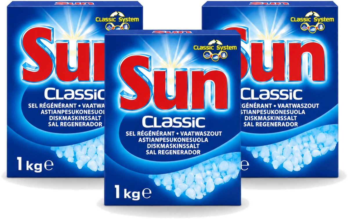 3 x Sun Classic - Vaatwaszout - Klassiek Systeem - 1 kg - Voordeelverpakking - 3 stuks