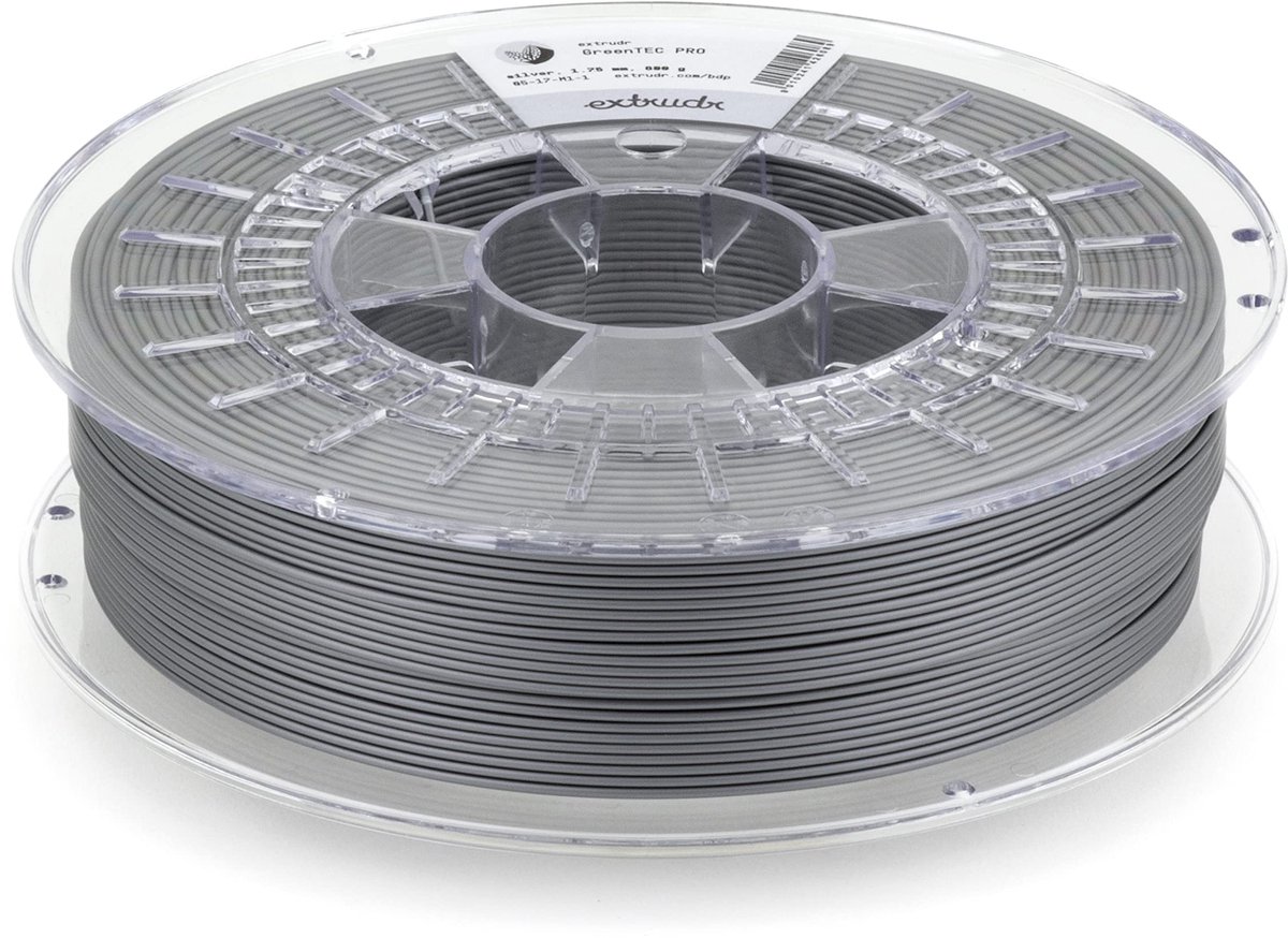 extrudr® BDP ø1,75 mm (0,8 kg) Greentec PRO 'SILVER' - aardolievrij BIO-filament! Biologisch volledig afbreekbaar! - ShopVlot