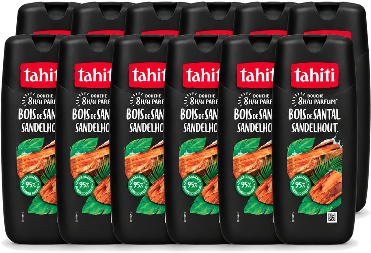 12 x Tahiti – Douchegel – Sandelhout - 315 ml - Voordeelverpakking - 12 stuks