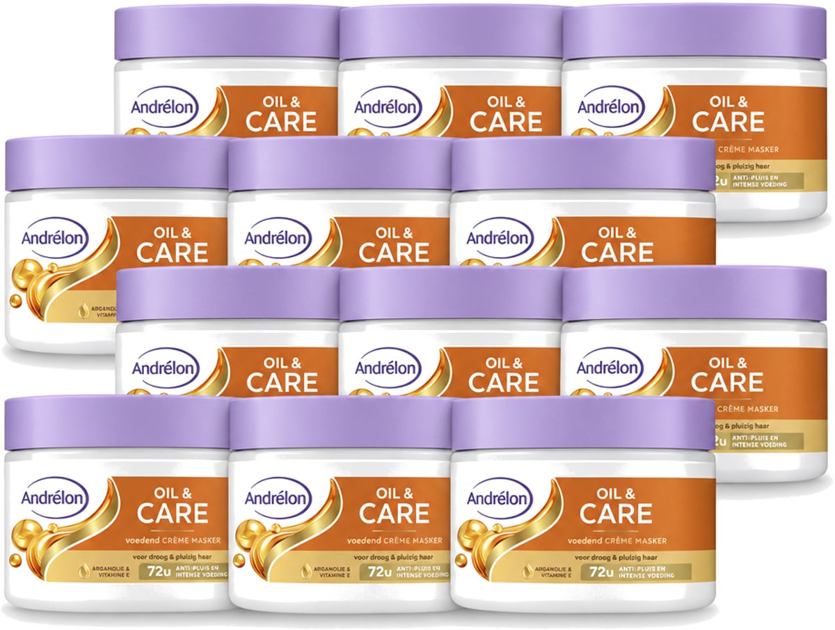 12 x Andrélon – Crème Haarmasker – Oil & Care – 300 ml - Voordeelverpakking - 12 stuks