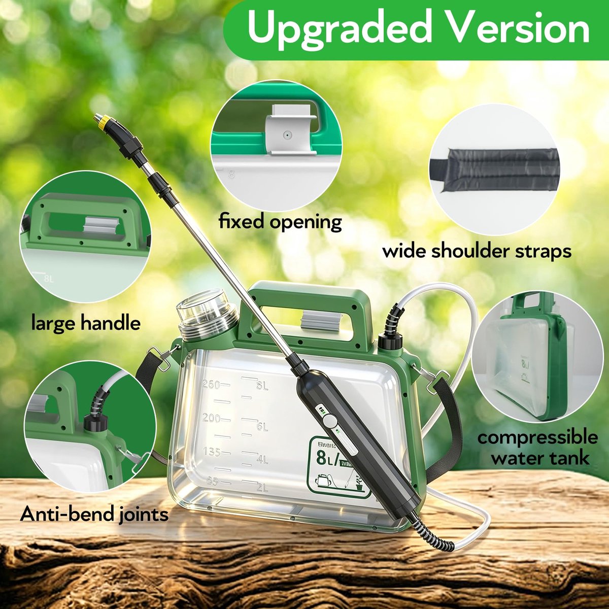 Elektrische tuinsproeier 2 gallon - USB oplaadbaar - waterdichte pomp - ideaal voor onkruidbestrijding - ShopVlot