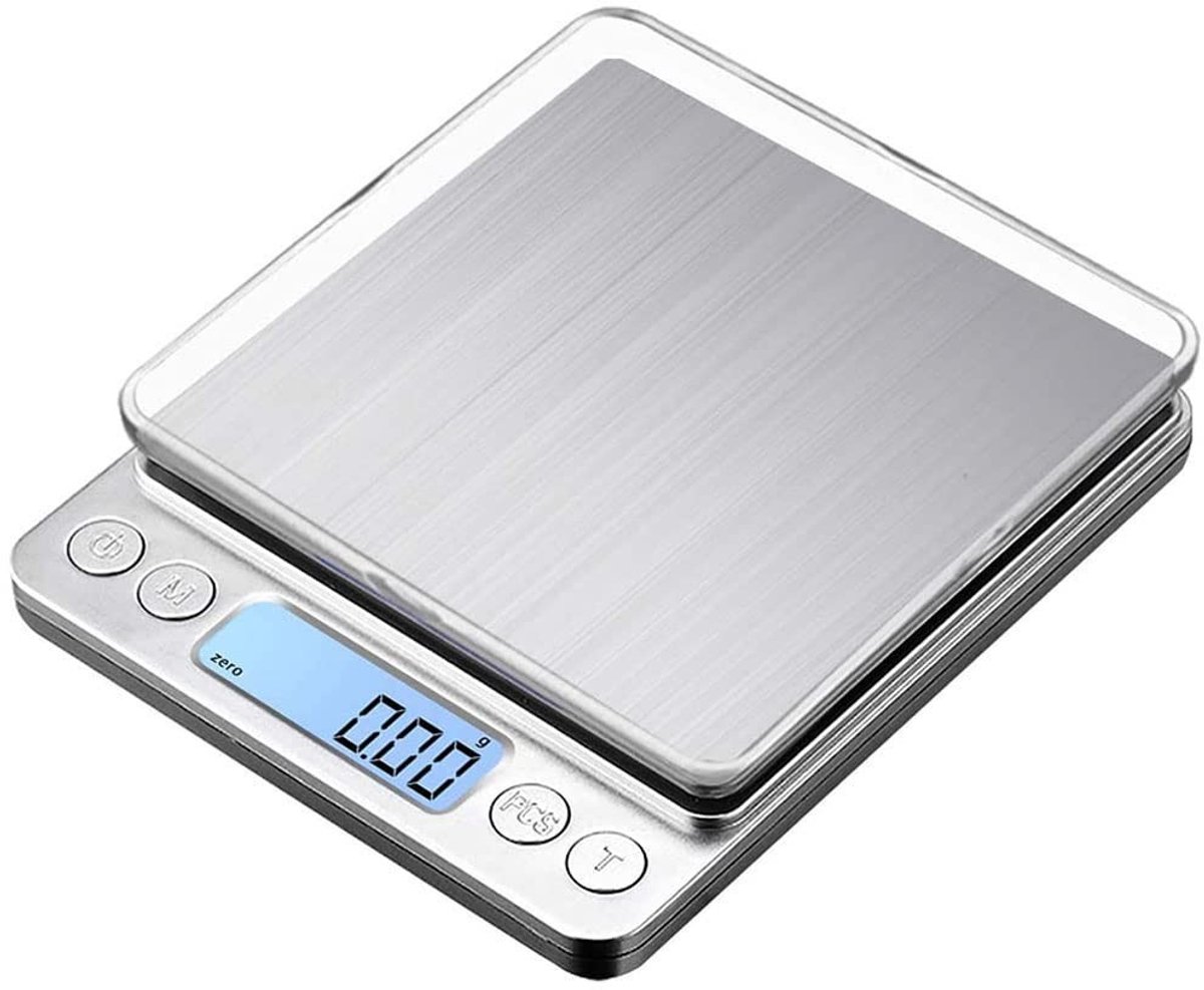 Professionele Digitale Weegschaal tot 500 g met 0.01 g Precisie, Ideaal voor Thuis en Reizen, Hoge Nauwkeurigheid en Compact Ontwerp