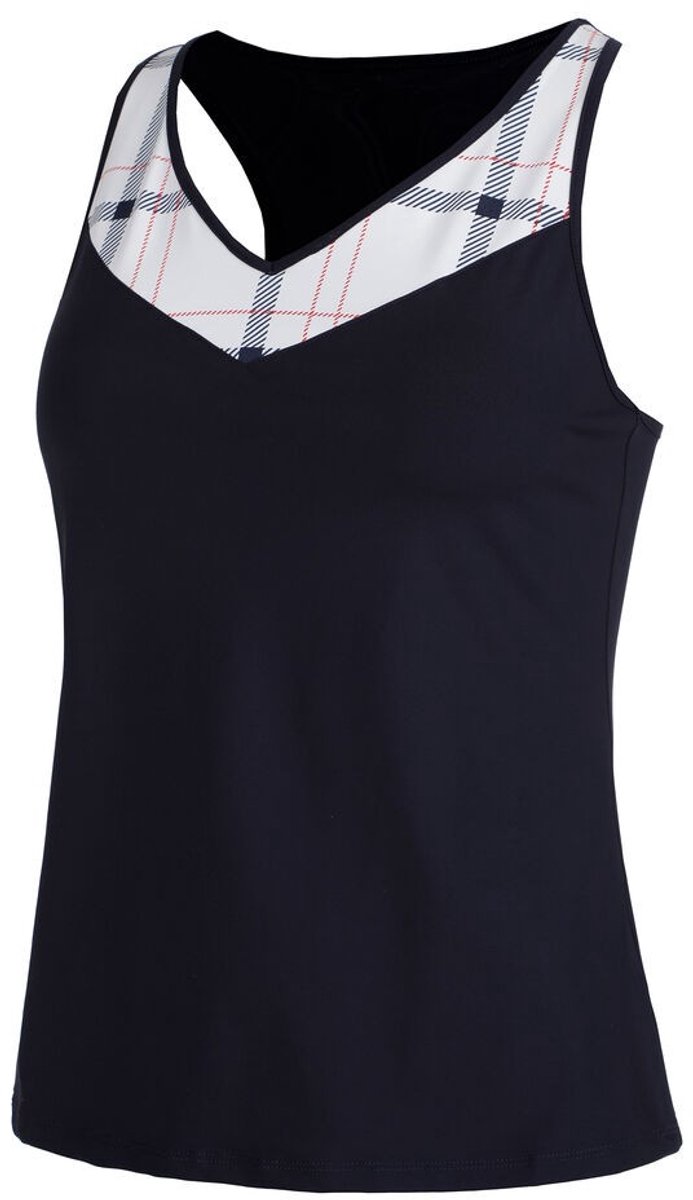 Fila Hilke Dames Tennis Tanktop /Geruit Blauw